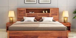 Luxury Sheesham Wooden Double Cot Bed