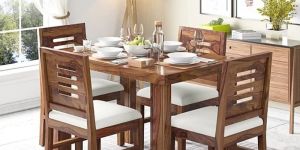 Wooden Rectangular 4 Seater Dining Table