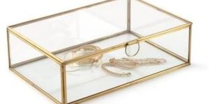 Brass Glass Jewellery Box