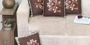 Brown Printed Cushion Cover