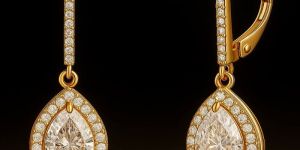 18Kt Gold Lab Grown Diamond Luxurious Hoop Earrings
