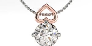 18KT Gold Round Cut Lab Grown Diamond Pendant