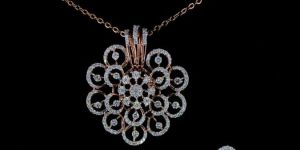 Designer Rose Gold Diamond Pendant Set