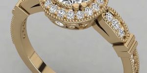 Elegant 18kt Gold Round Cut Lab Grown Diamond Engagement Ring