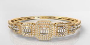Ladies 18Kt Gold Lab Grown Diamond Fancy Bracelet