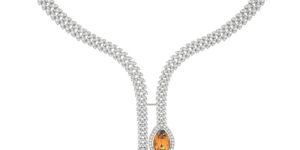 Modern Design 18KT Yellow Gold and Pear Cut Diamond Pendant Set