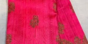 Pink Handloom Raw Pure Silk Saree