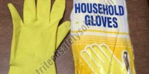 Non Powdered Yellow Rubber Hand Gloves, For Industrial