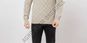 Beige Mens Pullover Woolen Sweaters