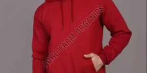 Cotton Blend Plain Men Zip Hoodies