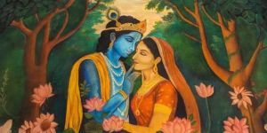 Soft Pastel Handmade Radha Krishna Painting