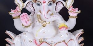 Hand Painted Marble Ganesha Statue
