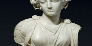 White Marble Roman Lady Sculpture