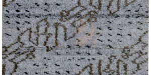 Grey and Black Pattern Wool Hand Knotted Rug