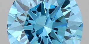 Blue Round Cut Lab Grown Diamond