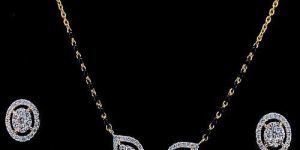 Designer Lab Grown Diamond Stud Pendant Set