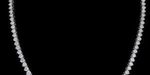 sterling silver round cut moissanite diamond chain