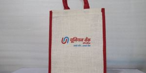 Off White Union Bank Printed Promotional Jute Bag