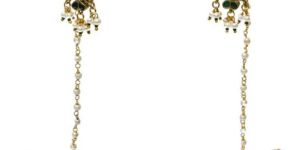 Jadau Earrings with Long Kaan Chain