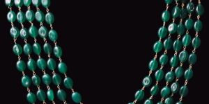 Jaipur Emerald Mala with Gold Chain