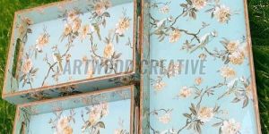 Resin Rectangular Printed Serving Tray