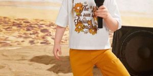 Girl Printed Yellow Top Pant Set