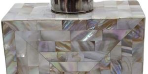 Elegant White Mother OF Pearl Metal Pump Dispenser