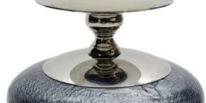 Modern Grey Silver Resin Metal Pillar Candle Holder