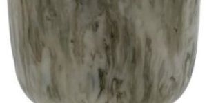 Modern Grey Swirl Resin Metal Sphere Candle Holder