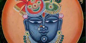 Wooden Round Shrinathji Plate