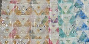 cutwork mirror checks fabric