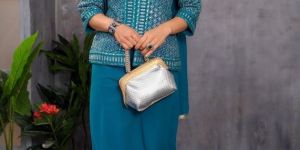 Kiara Embroidered Georgette Palazzo Suit