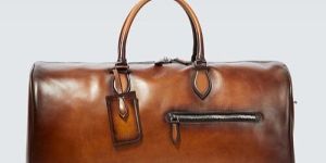 Brown Leather Duffle Bag
