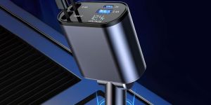 120w 4 in 1 Super Fast Retractable Car Charger