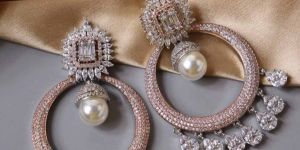 Pearl Drop Chandbali Gold Earrings