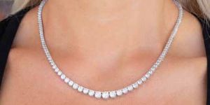 White Gold Diamond Eternity Riviere Necklace