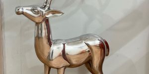 Silver Deer Candle Holder