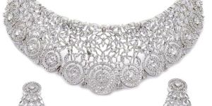 Cubic Zirconia American Diamond Stone Bridal Jewellery Set