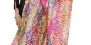 Art Silk Digital Print Katha Work Dupatta