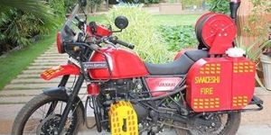 Red Fire Fighting Motorcycle