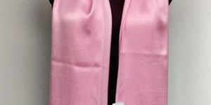 Ladies Satin Plain Baby Pink Handloom Ladies Scarf