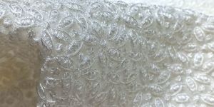 White Viscose Thread Work Embroidery Fabric