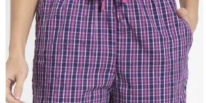 Jockey Lavender Checkered Boxer for Women