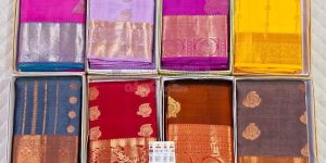 Multicolor Weaving Zari Border Soft Silk Sarees