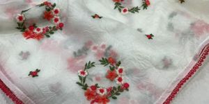 neckline embroidery soft paper crush saree