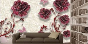 White Vinyl Printed Decorative Wallpaper