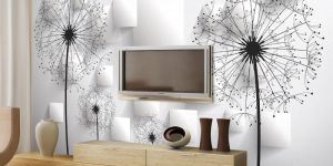 White Rectangular PVC Wallpaper