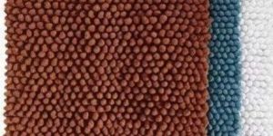 Plain Brown Rectangular Cotton Bath Mat