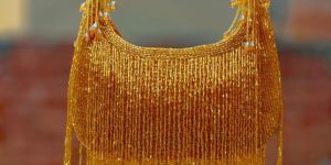 Golden Long Fringe Hand Bag