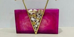 Handcrafted Designer Resin Hand Clutch